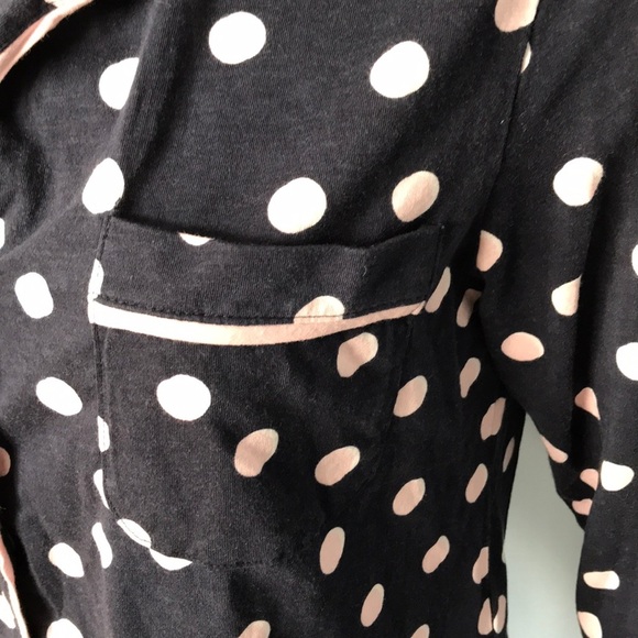 Kate Spade Navy & Pink Polkadot Pajama Top Medium - Picture 3 of 5